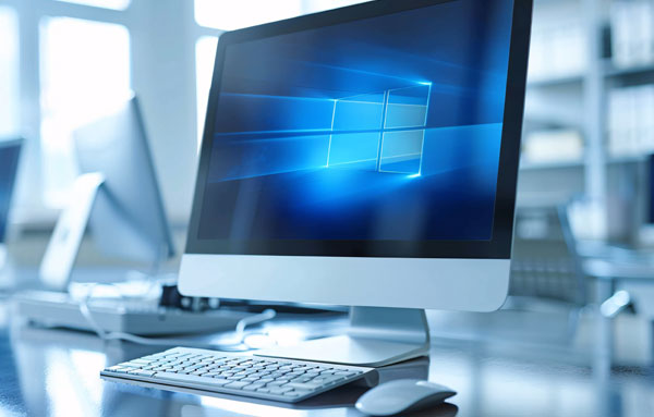 Modern office computer in corporate setting